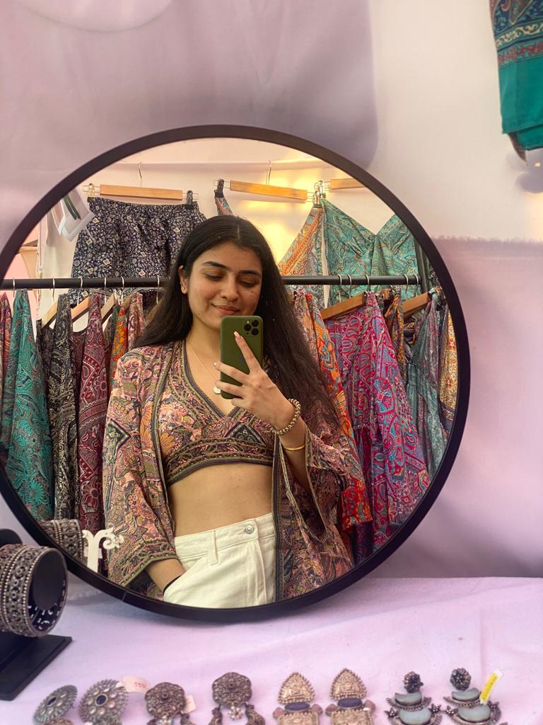 NAPLES HALTERNECK TOP & KIMONO SET