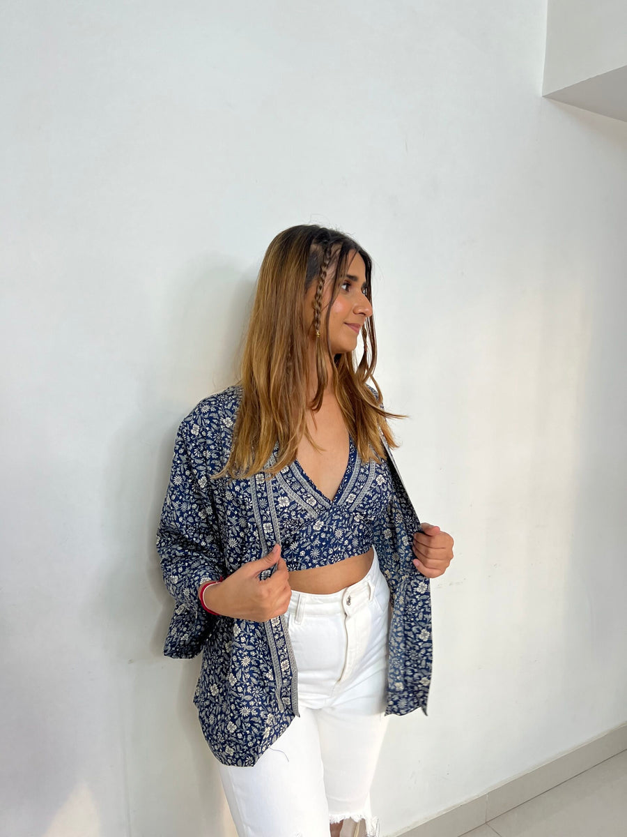 MILOS HALTERNECK TOP & KIMONO SET