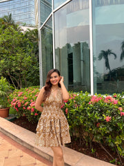 MUSSOORIE HALTERNECK SHORT DRESS