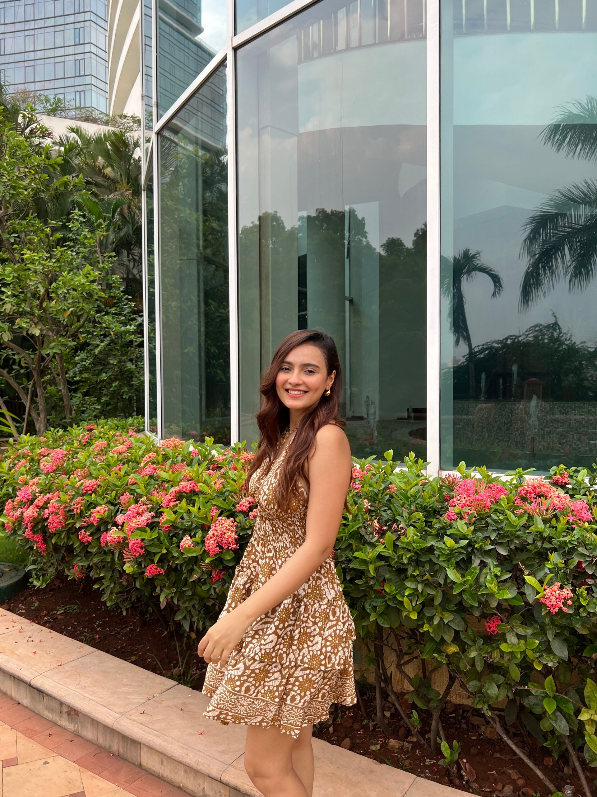 MUSSOORIE HALTERNECK SHORT DRESS