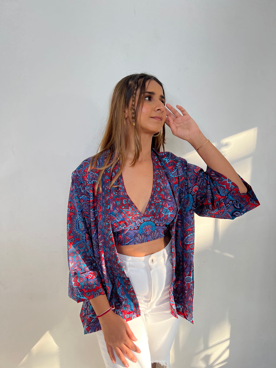 BERLIN HALTERNECK & KIMONO SET