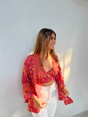 LALGARH HALTERNECK & KIMONO SET