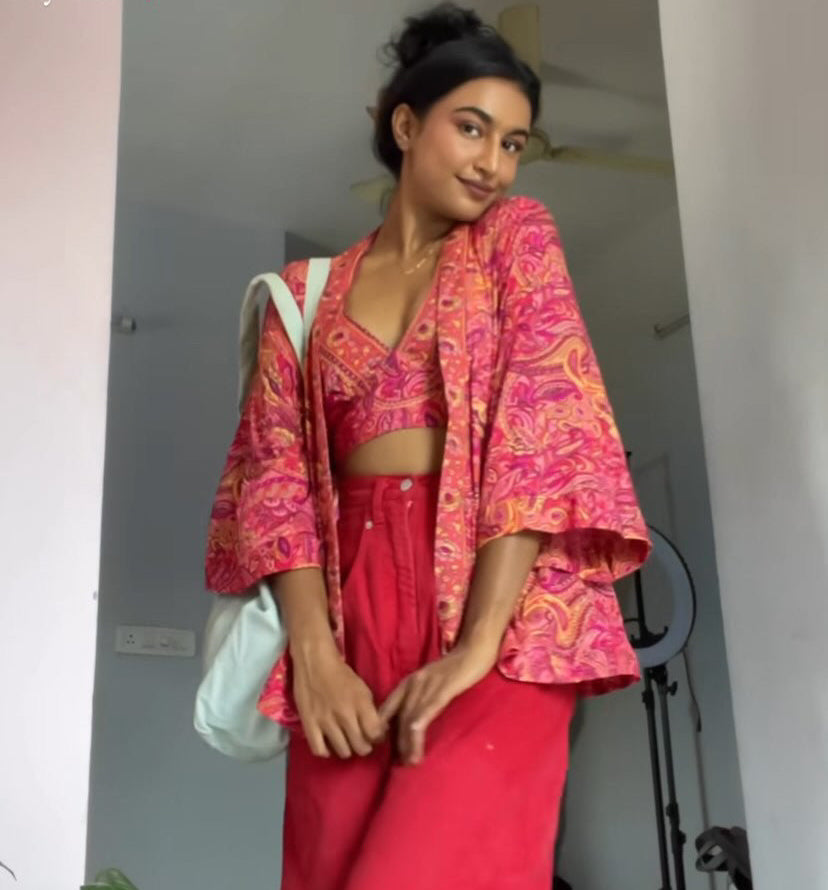 LALGARH HALTERNECK & KIMONO SET